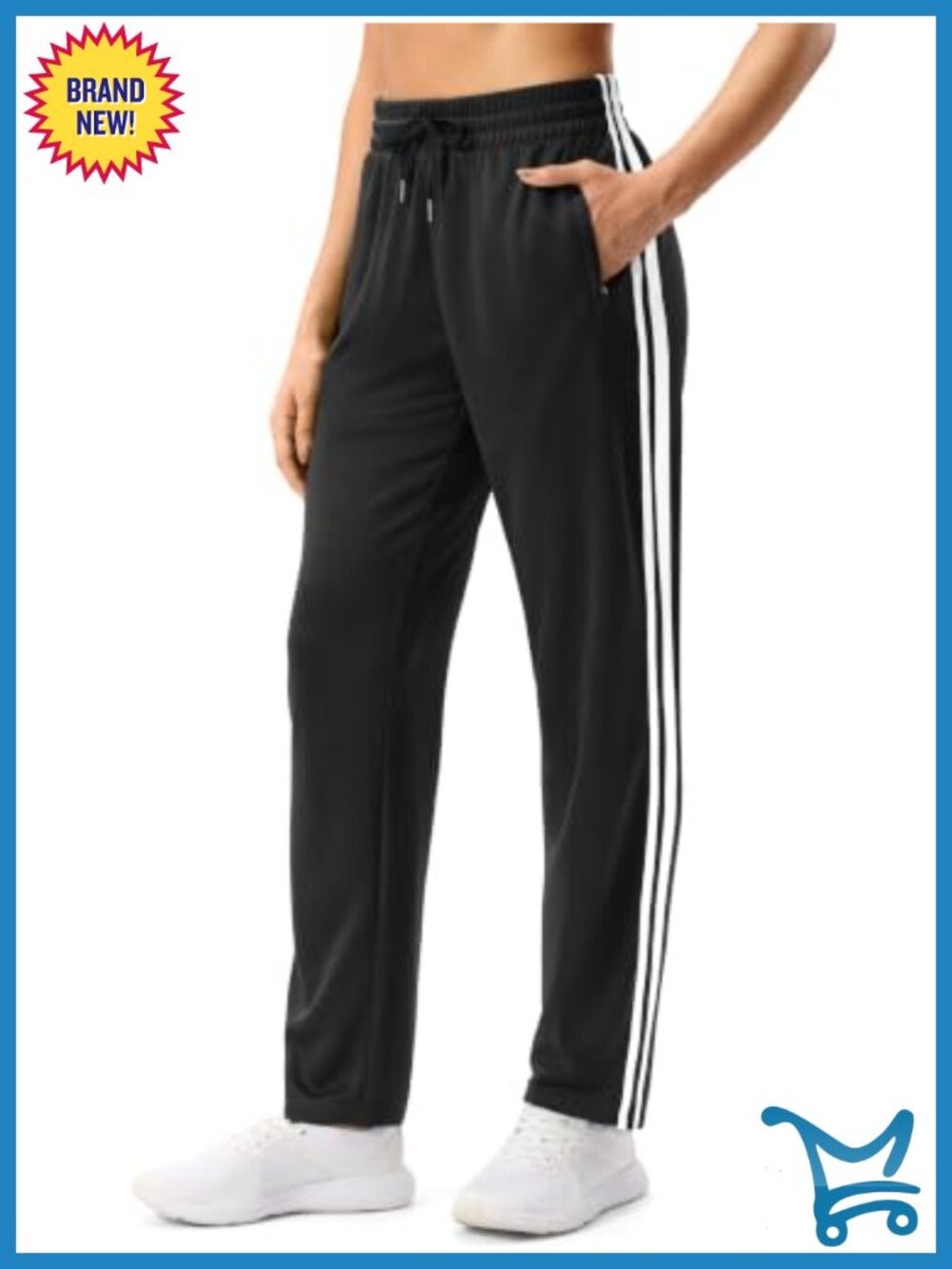 Women's Track Pants with Zipper Pockets Tapered Athletic Polyester